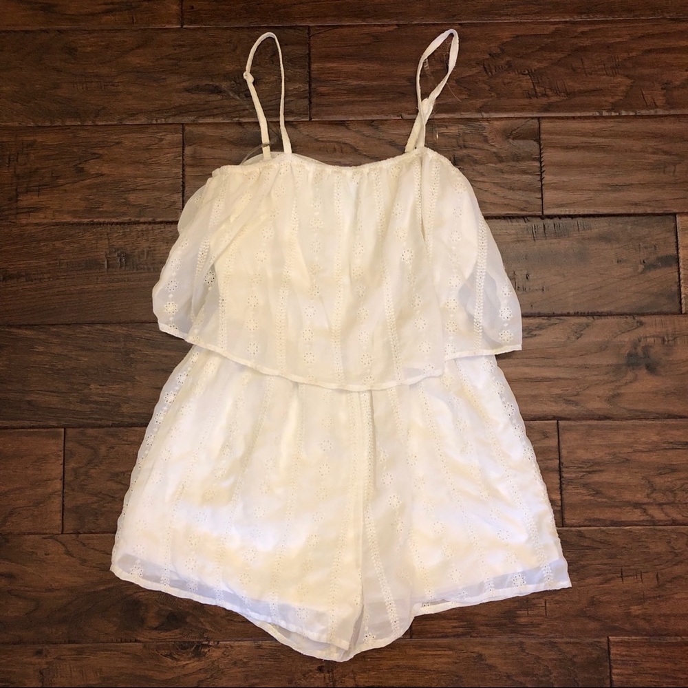 White eyelet romper